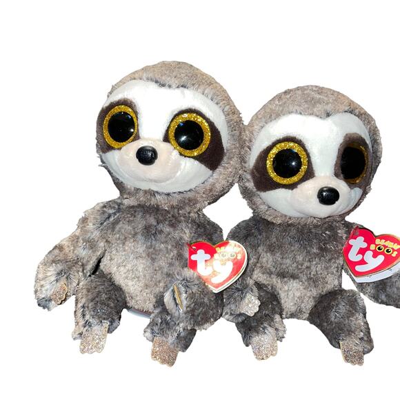 Ty Beanie Boos Plush Sloth Dangler Stuffed Animal Nursery Twins Eyes 7" Lot of 2 - Picture 11 of 12